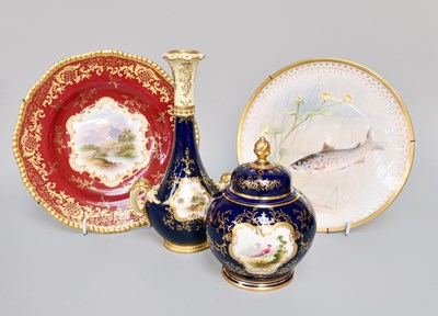 Lot 2 - A Coalport Porcelain Plate, painted with a...