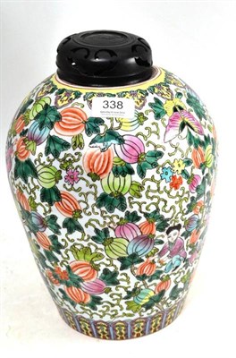 Lot 338 - Modern famille rose jar and cover