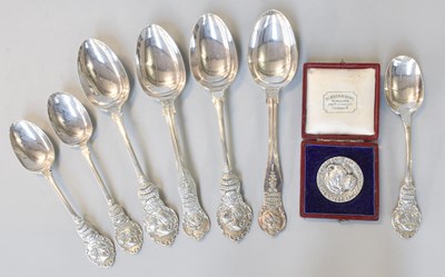 Lot 70 - A Group of Seven Edward VII Silver Spoons for...