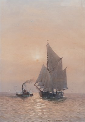 Lot 1239 - W J N Boyer (19th/20th Century) Seascape with...