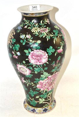 Lot 340 - 20th Century Chinese Famille Noir vase