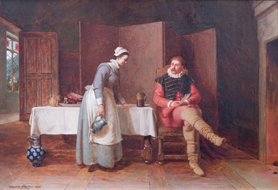Lot 1211 - Edwin Hughes (1842-1922) Interior scene with a...