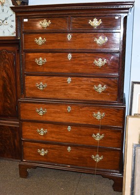 Lot 1371 - A George III Mahogany Chest on Chest, late...