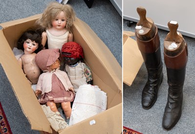 Lot 248 - A Pair of Leather Riding Boots, with...