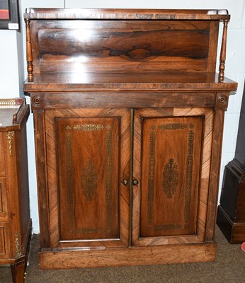 Lot 1385 - A Regency Rosewood and Brass-inlaid Chiffonier,...