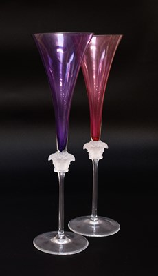 Lot 154 - Two Rosenthal Crystal Champagne Flutes,...