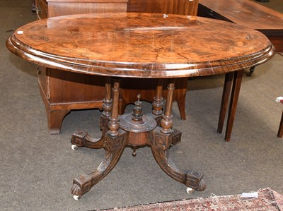 Lot 1410 - A Victorian Figured Walnut and Marquetry...