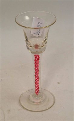 Lot 343 - Wine glass with colour twist stem in 18th century style