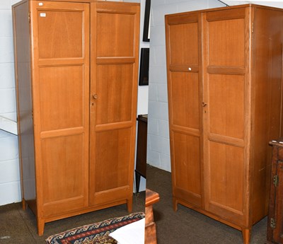 Lot 1387 - A Pair of Oak Veneered Utility Double...