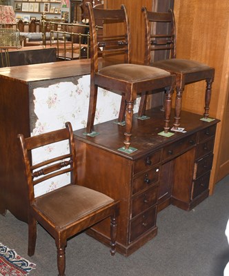 Lot 1392 - A Victorian Mahogany Stright Front Desk, the...