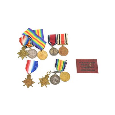 Lot 18 - Two First World War Trios, each comprising...