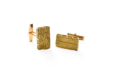 Lot 329 - A Pair of Cufflinks, the yellow textured...