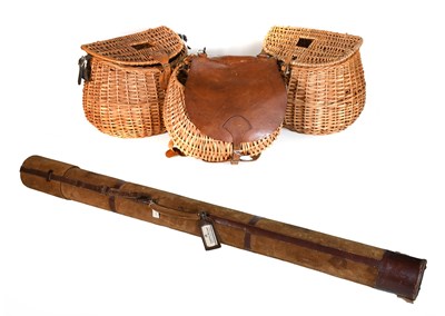 Lot 3200 - Three Modern Wicker Fishing Creels