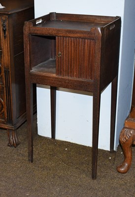 Lot 1378 - A George III Mahogany Tray Top Bedside...