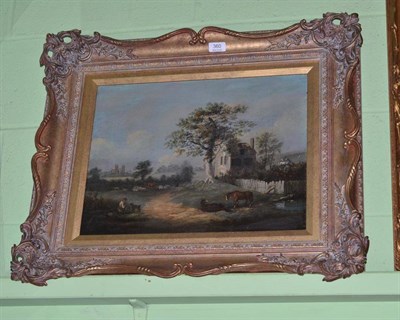 Lot 360 - Norwich School, 19th century, figures in a landscape