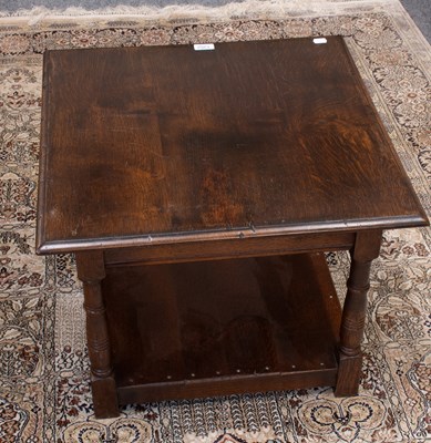 Lot 1352 - A 20th Century Oak Coffee Table, on turned and...