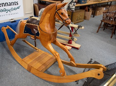 Lot 1345 - A 20th Century Carved Wooden Rocking Horse,...