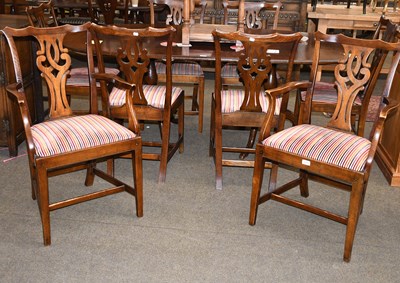 Lot 1445 - A Set of Eight Elm George III Style Dining...
