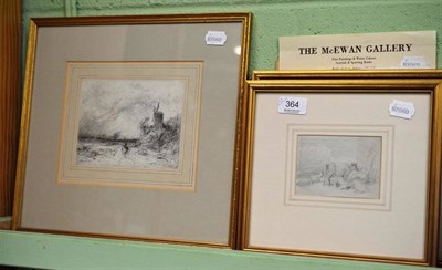 Lot 364 - Three drawings by Tis Cooper and attributed to David Cox, with Stephen Garrett and McEwan...