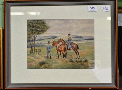 Lot 365 - Thomas Mackay, figures on horseback, signed and dated 1907, framed and glazed