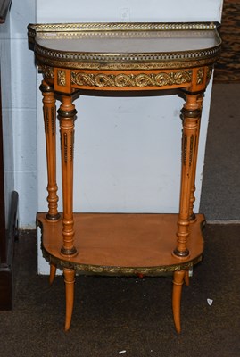 Lot 1473 - A French Gilt Metal Mounted Marble Topped Lamp...