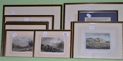 Lot 366 - Framed map of Yorkshire and assorted topographical framed prints (13)