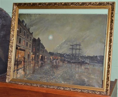 Lot 372 - R Furnis moonlit harbour scene