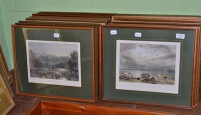 Lot 375 - Twenty one assorted topographical prints after Turner, all mounted and framed