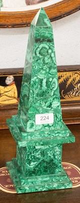 Lot 224 - A Malachite Table Obelisk, of typical form on...