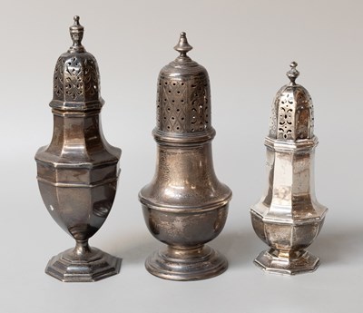 Lot 36 - An Edward VII Silver Caster, A George V Silver...