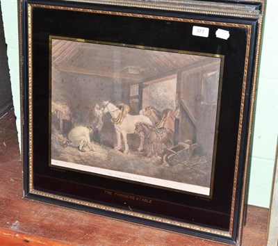 Lot 377 - A set of four coloured mezzotints after G Morland framed with painted glass mounts