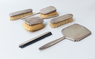 Lot 133 - A Six-Piece Silver Dressing-Table Service,...