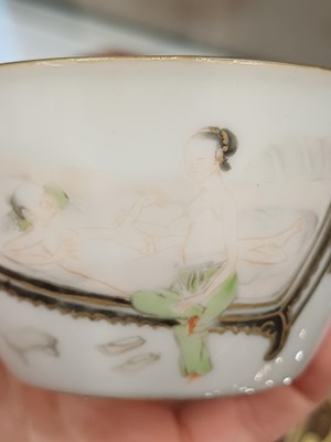 Lot 50 - A Chinese Porcelain Erotic Subject Bowl, late...