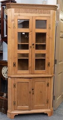 Lot 1379 - A Victorian Pine Free Standing Corner Cupboard,...
