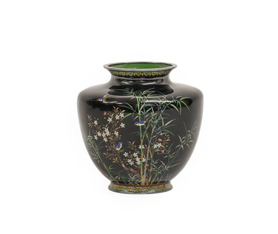Lot 114 - A Japanese Cloisonne Enamel Vase, Meiji period,...