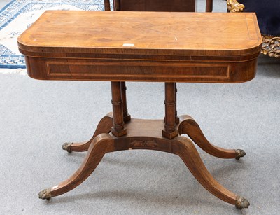 Lot 1337 - A Regency Cross Banded and Strung Rosewood...