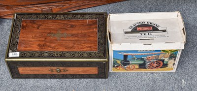 Lot 240 - A Rosewood and Brass Inlaid Writing Slope;...