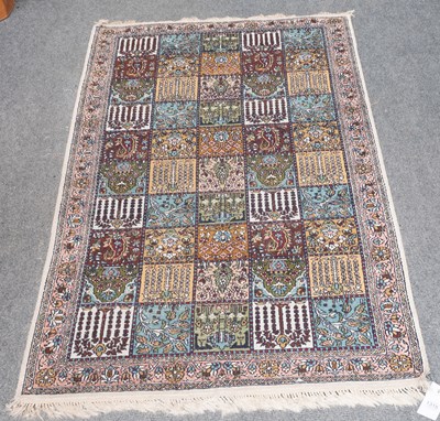 Lot 1315 - Indian Silk-Piled Rug, the compartmentalised...