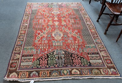 Lot 1120 - Kashgai Rug, the strawberry field with two...