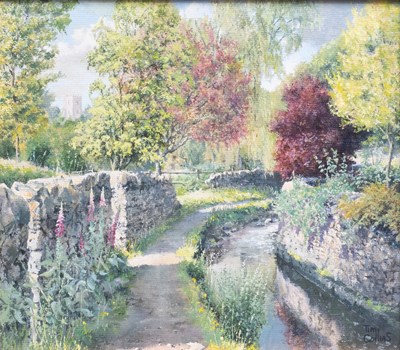 Lot 1088 - Tim Collins (20th Century) "By the Mill, Leat"...