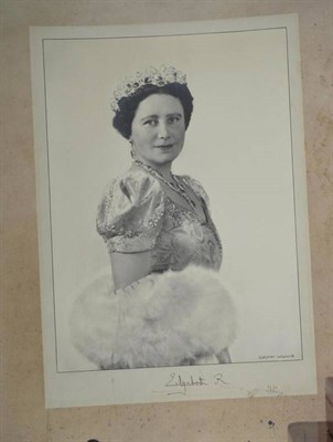 Lot 381 - A photographic print of the Queen's mother after Dorothy Wilding, signed or auto-pen signature