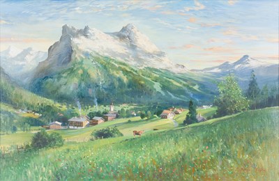 Lot 397 - John Barrie Haste (1931-2011) Idyllic Alpine...