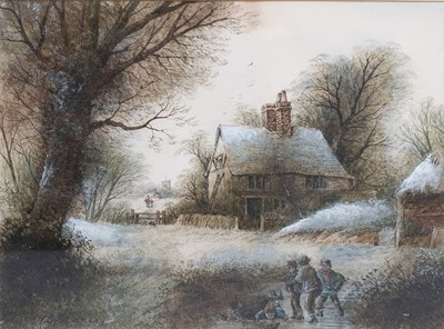 Lot 1059 - H E Stanley (19th/20th Century) Boys skating...