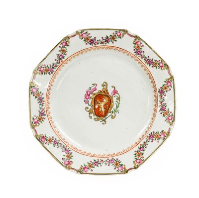 Lot 36 - A Chinese Armorial Porcelain Plate, Qianlong,...