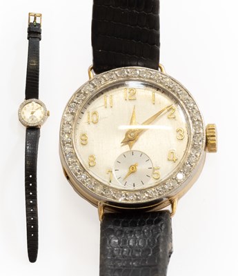 Lot 400 - A Lady's 18 Carat Gold Diamond Set Wristwatch