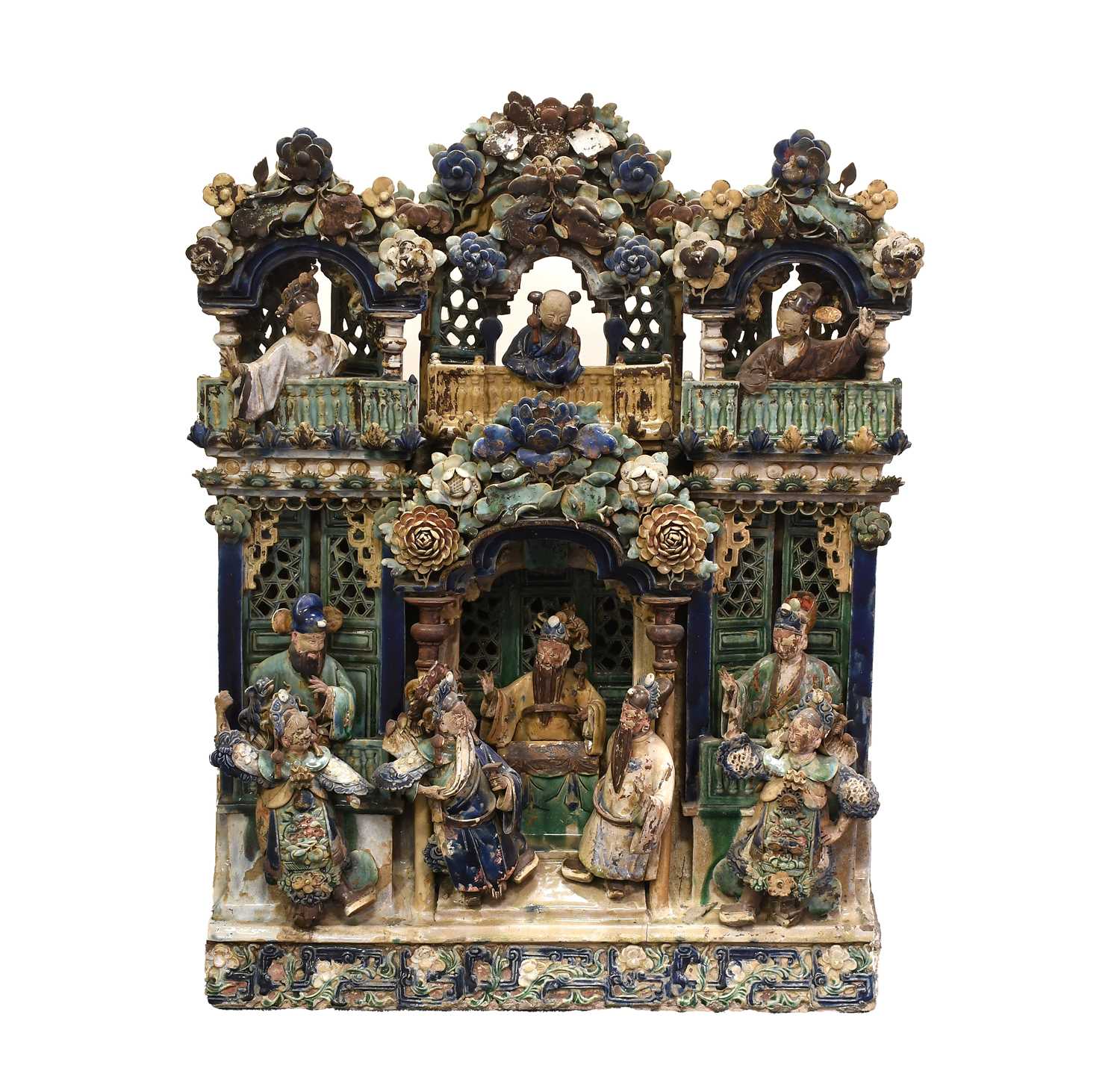 Lot 54 - A Chinese Architectural Tile Panel, in Ming...