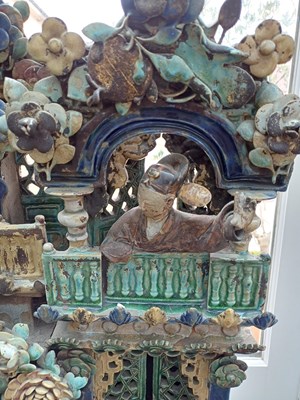 Lot 54 - A Chinese Architectural Tile Panel, in Ming...