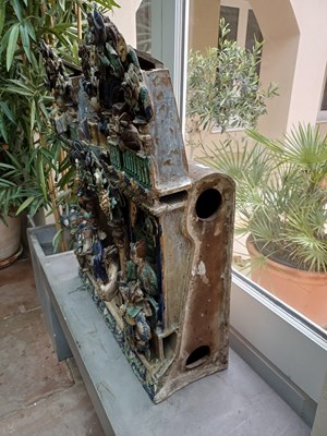 Lot 54 - A Chinese Architectural Tile Panel, in Ming...