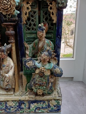 Lot 54 - A Chinese Architectural Tile Panel, in Ming...