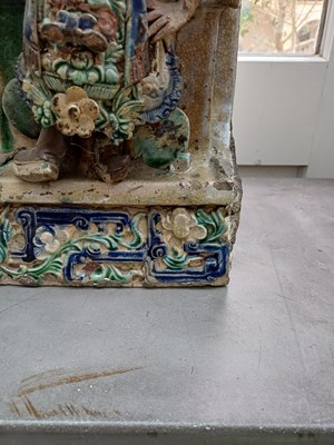 Lot 54 - A Chinese Architectural Tile Panel, in Ming...